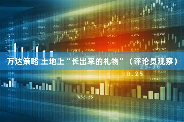 万达策略 土地上“长出来的礼物”（评论员观察）